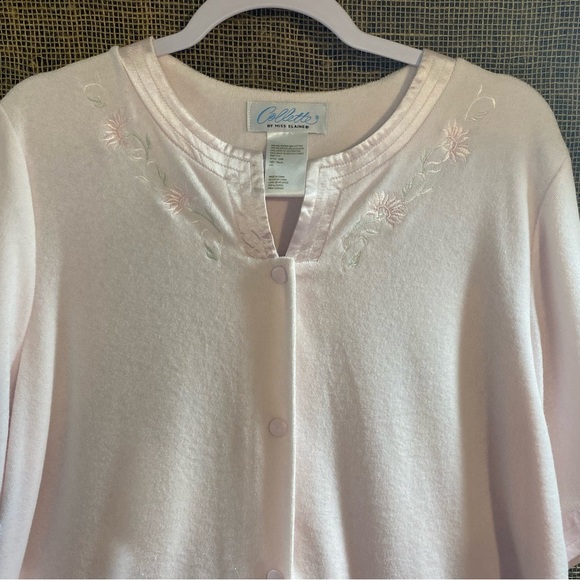 Collette by Miss Elaine Pink Short Sleeve Robe, Sz L, Snap Closure Vintage - Picture 4 of 12